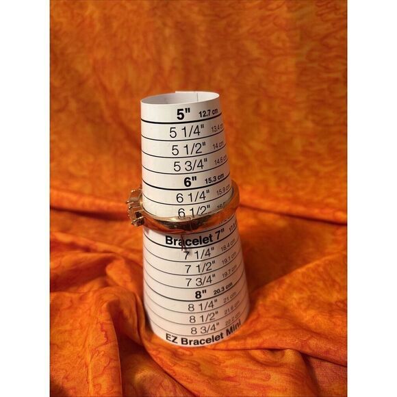 Kate Spade New York Oval/Rectangular Glass Gold Tone Hinged Bangle Size 6.75 - Picture 5 of 15